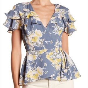 *DONATING 5/18* June & Hudson Printed Wrap Top